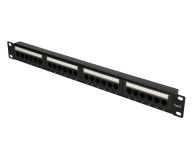 ExtraLink  Patchpanel 24p 19" 1U UTP 6 półka (czarna) - 1323228 - zdjęcie 1